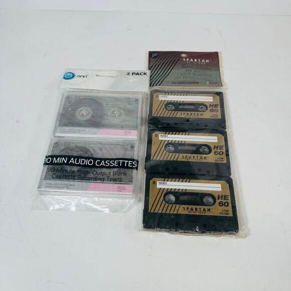 unknown Other - Blank Tape Cassettes Pack Five Vintage Mix Tape New